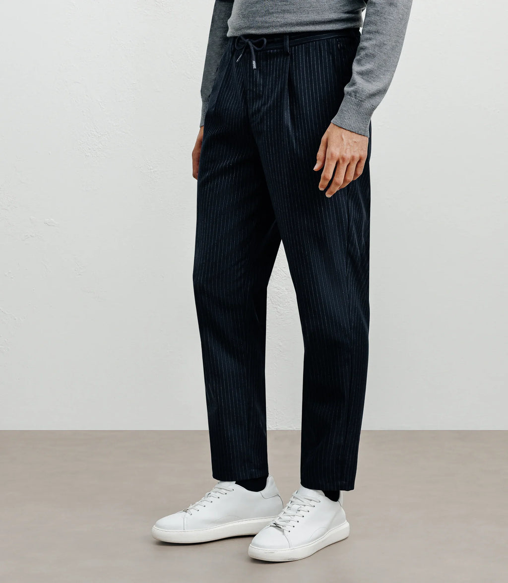 Pantalon rayé marine - IZAC