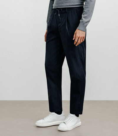 Pantalon rayé marine - IZAC