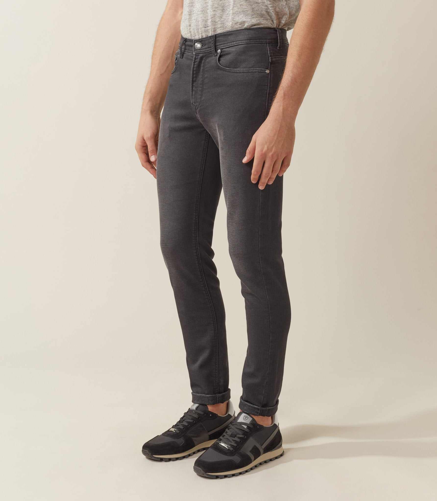 Jean slim noir "Pilote" - IZAC