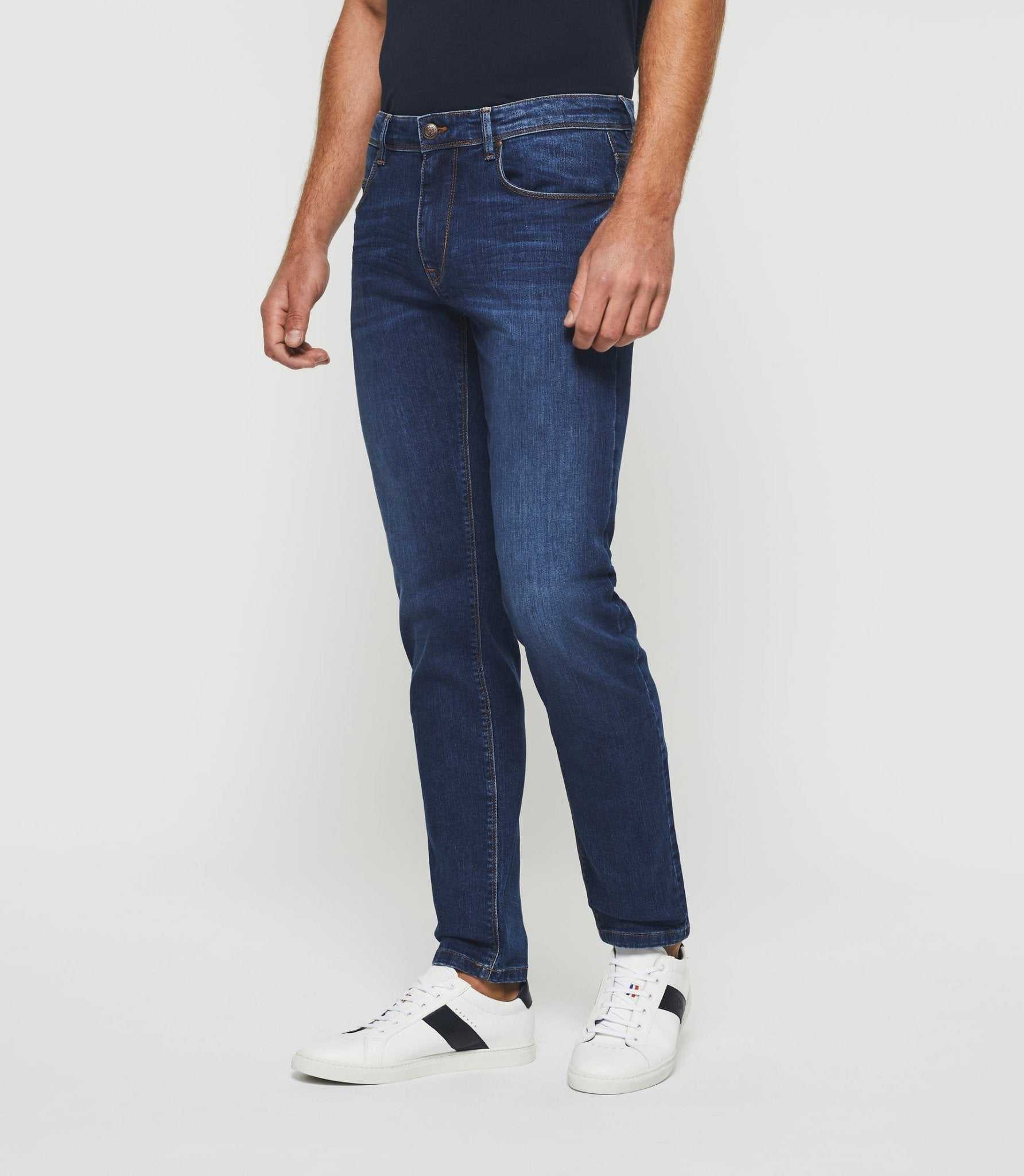 Jean straight hydroless bleu moyen "Techno" - IZAC