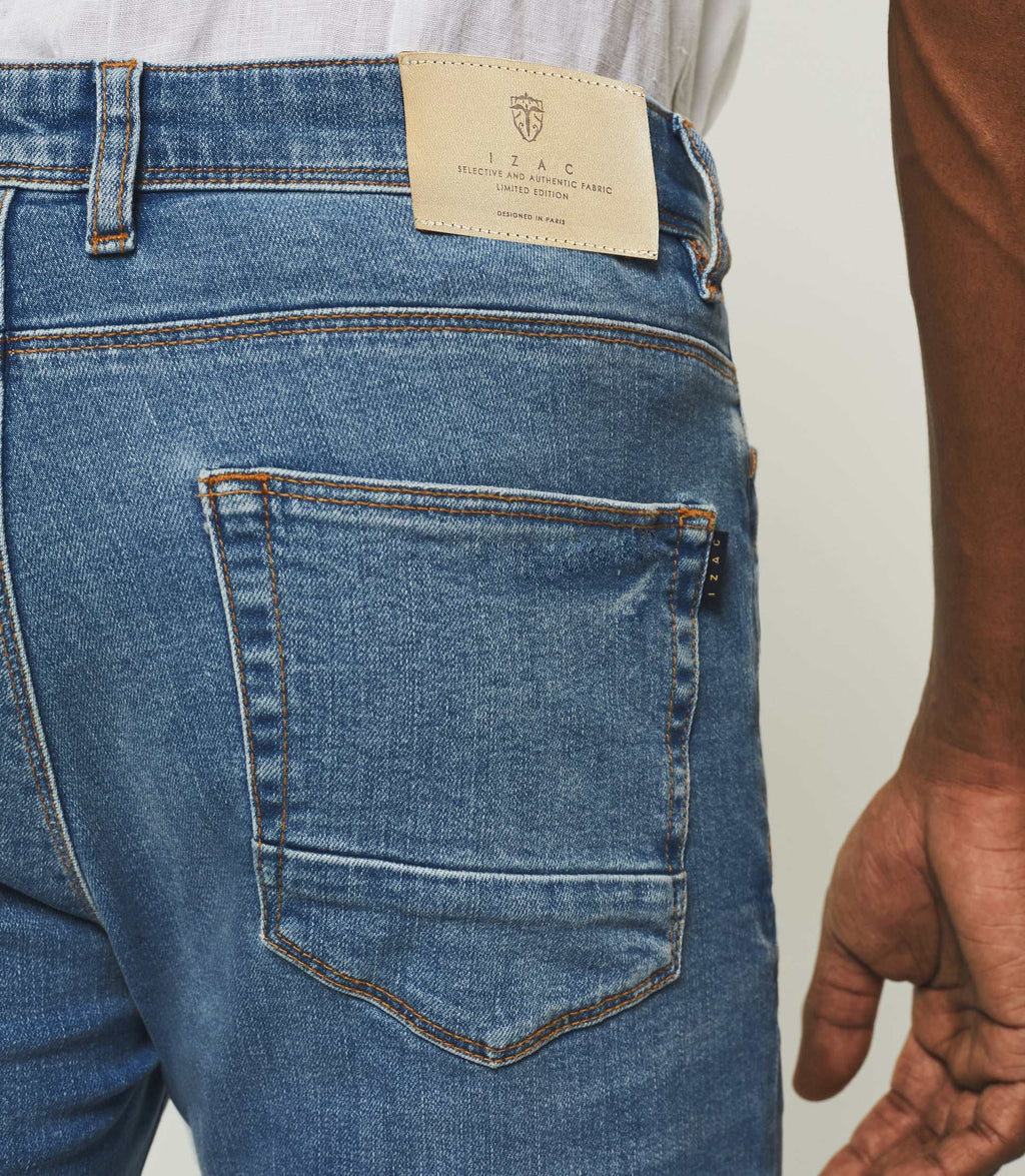 Jean straight délavé bleu clair PDE22TIGREOUT - IZAC