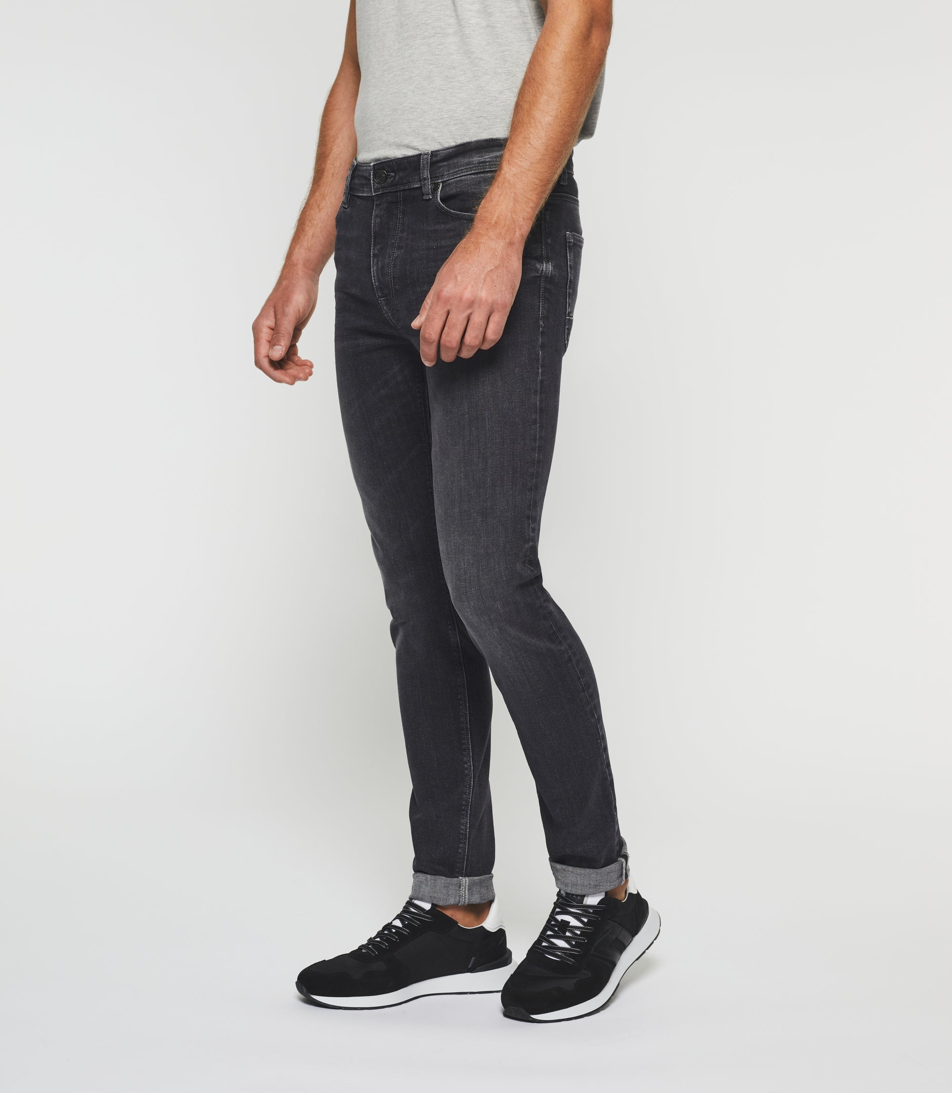 Jean super slim en coton organique gris moyen "Tornade" - IZAC