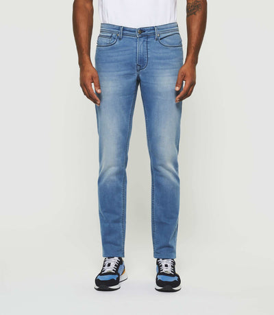 Jean super slim en molleton bleu délavé "Toupie" - IZAC