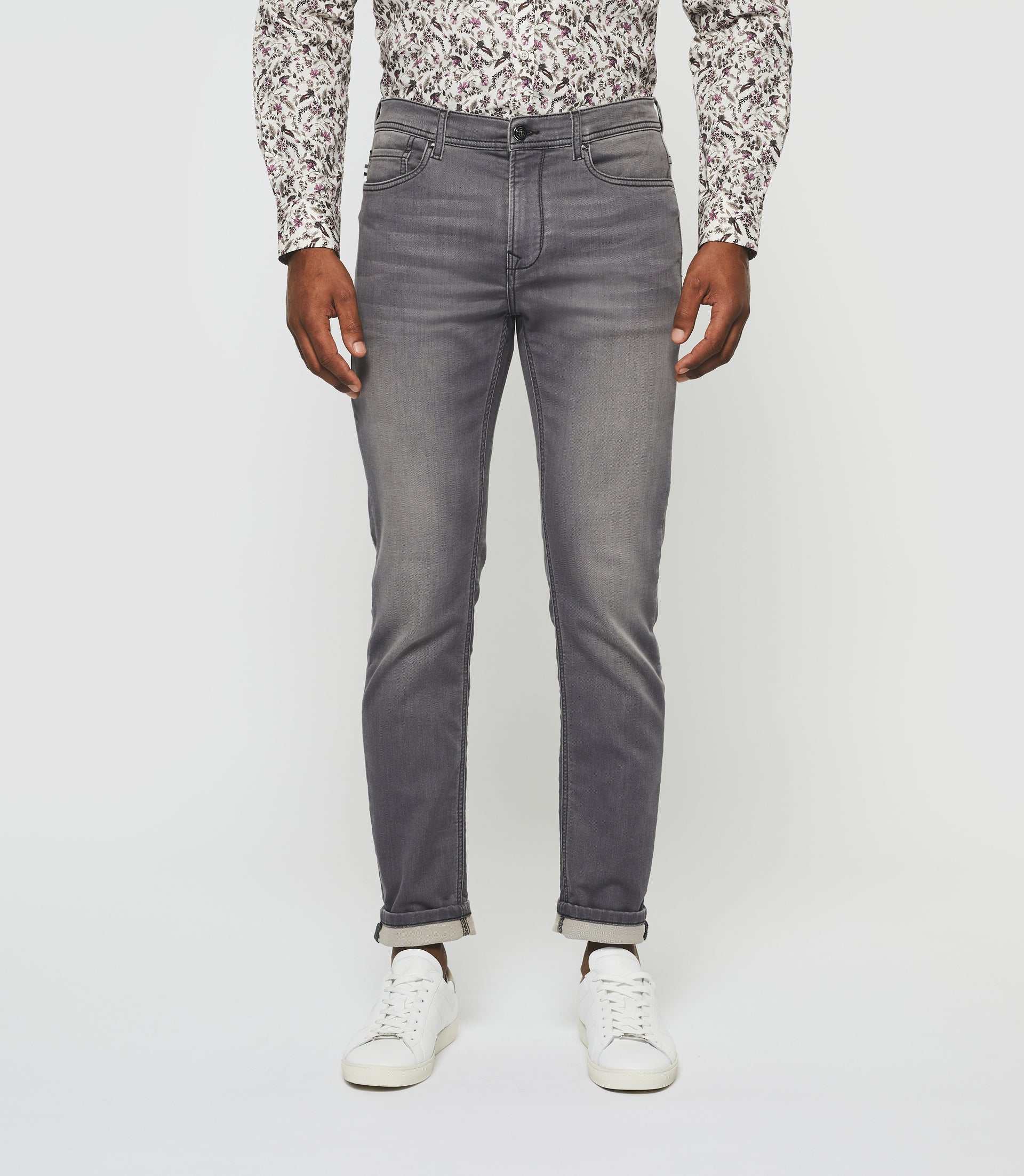 Jean super slim en molleton gris moyen "Toupie" - IZAC