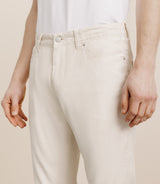 Pantalon droit en lin et coton beige - IZAC