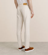 Pantalon droit en lin et coton beige - IZAC