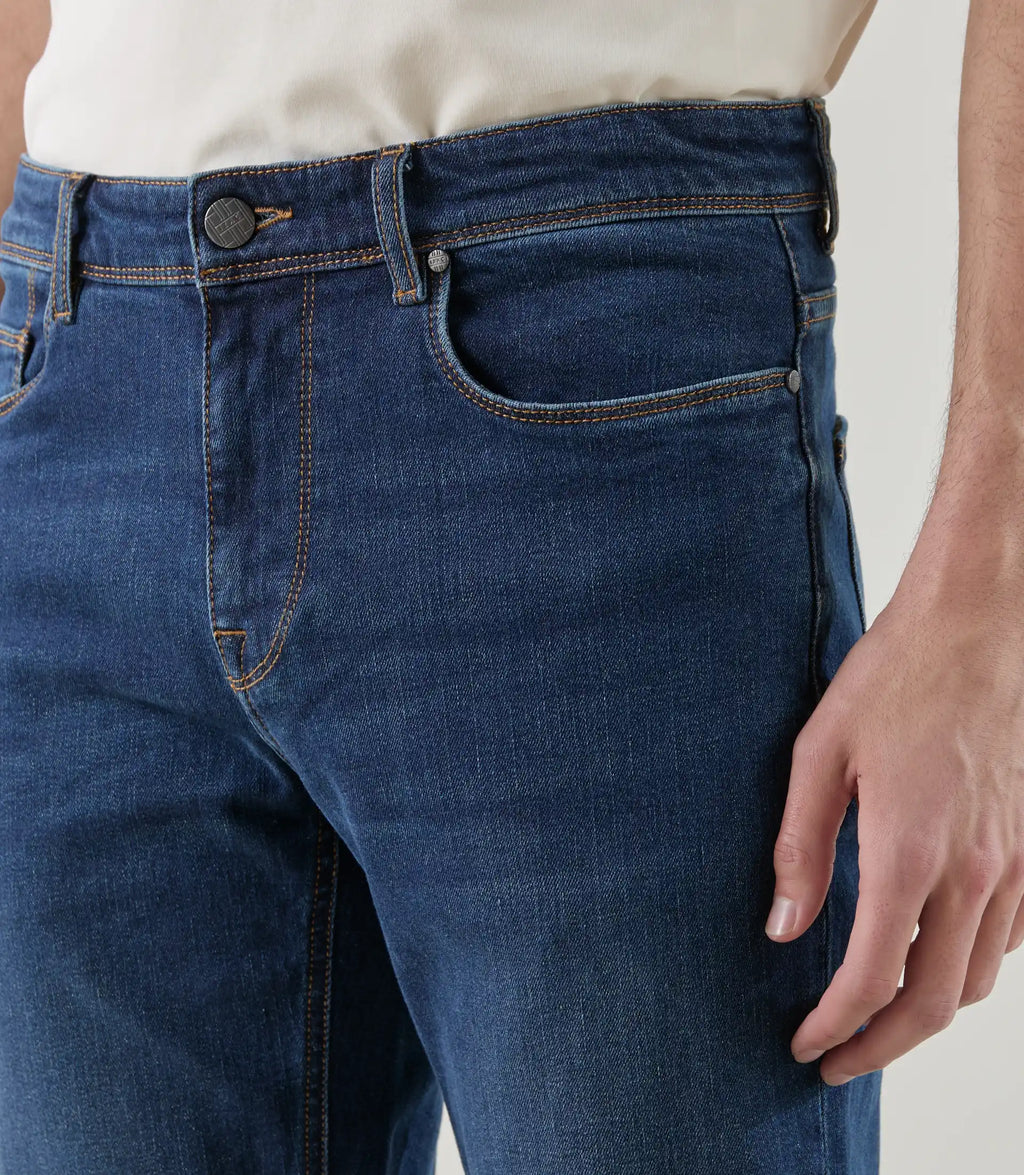 Jean 5 poches bleu moyen - IZAC