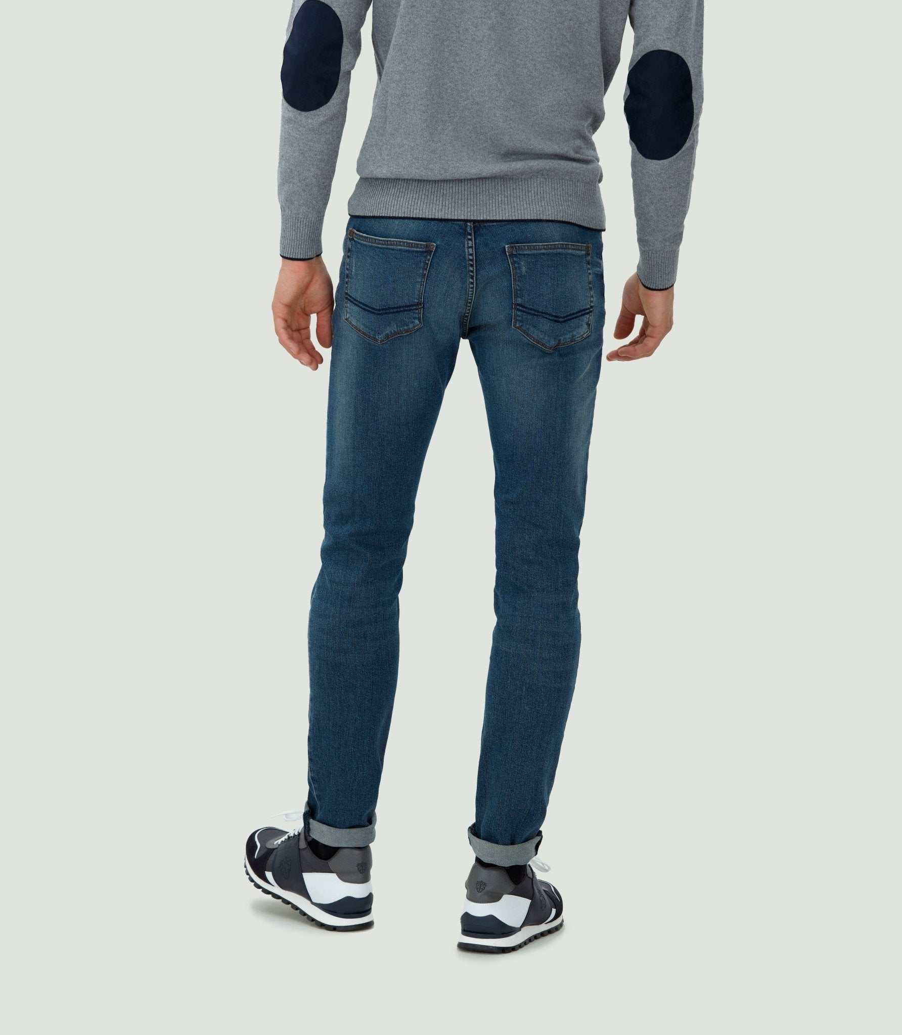 Jean effet usé bleu moyen "Raphael" - IZAC