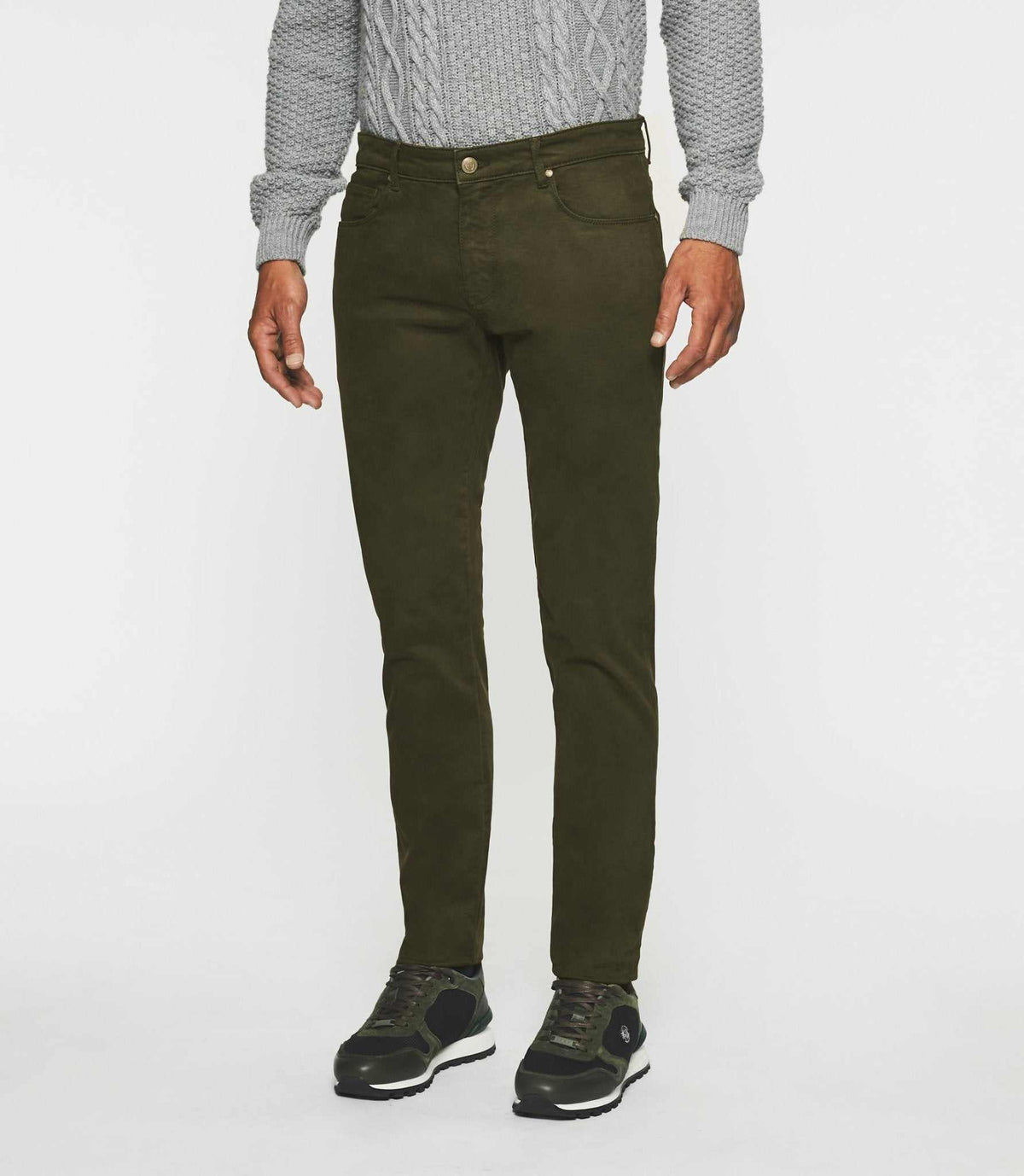 Jean slim 5 poches kaki ELEGANCE - IZAC