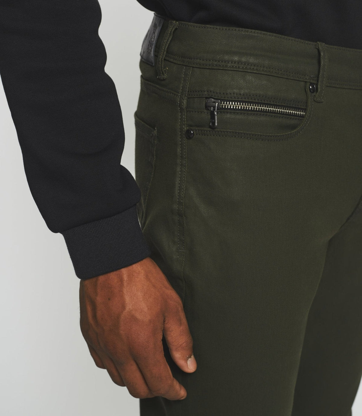 Jean slim denim enduit kaki EROS - IZAC