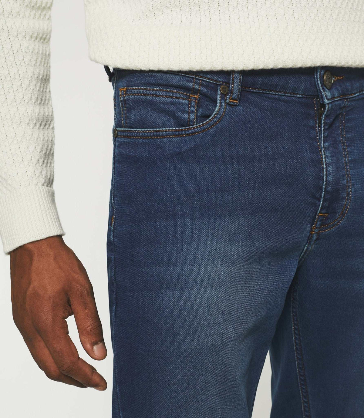 Jean super slim en molleton bleu moyen ETERNELLE - IZAC