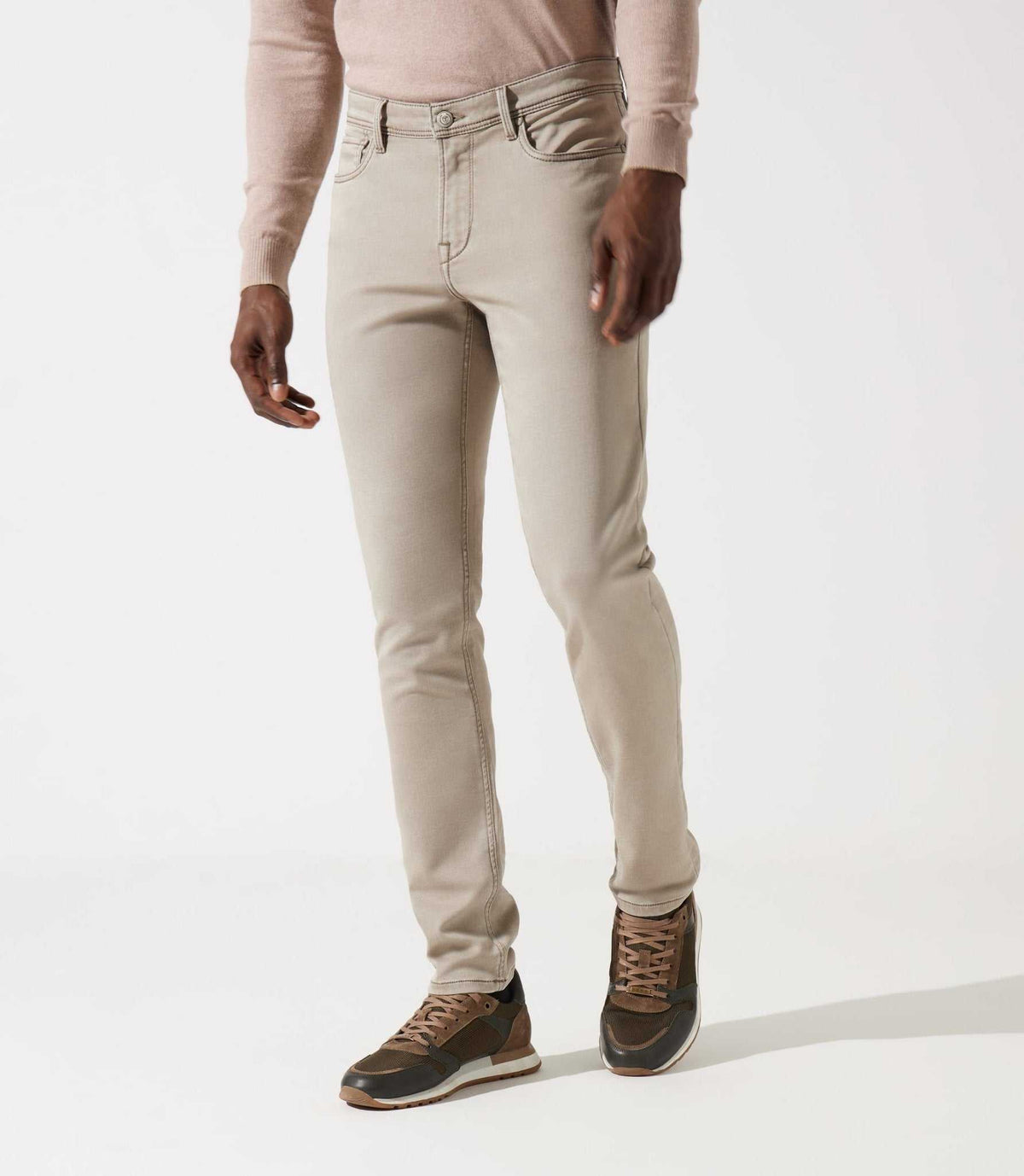 Jean slim en molleton beige ETERNELLE - IZAC