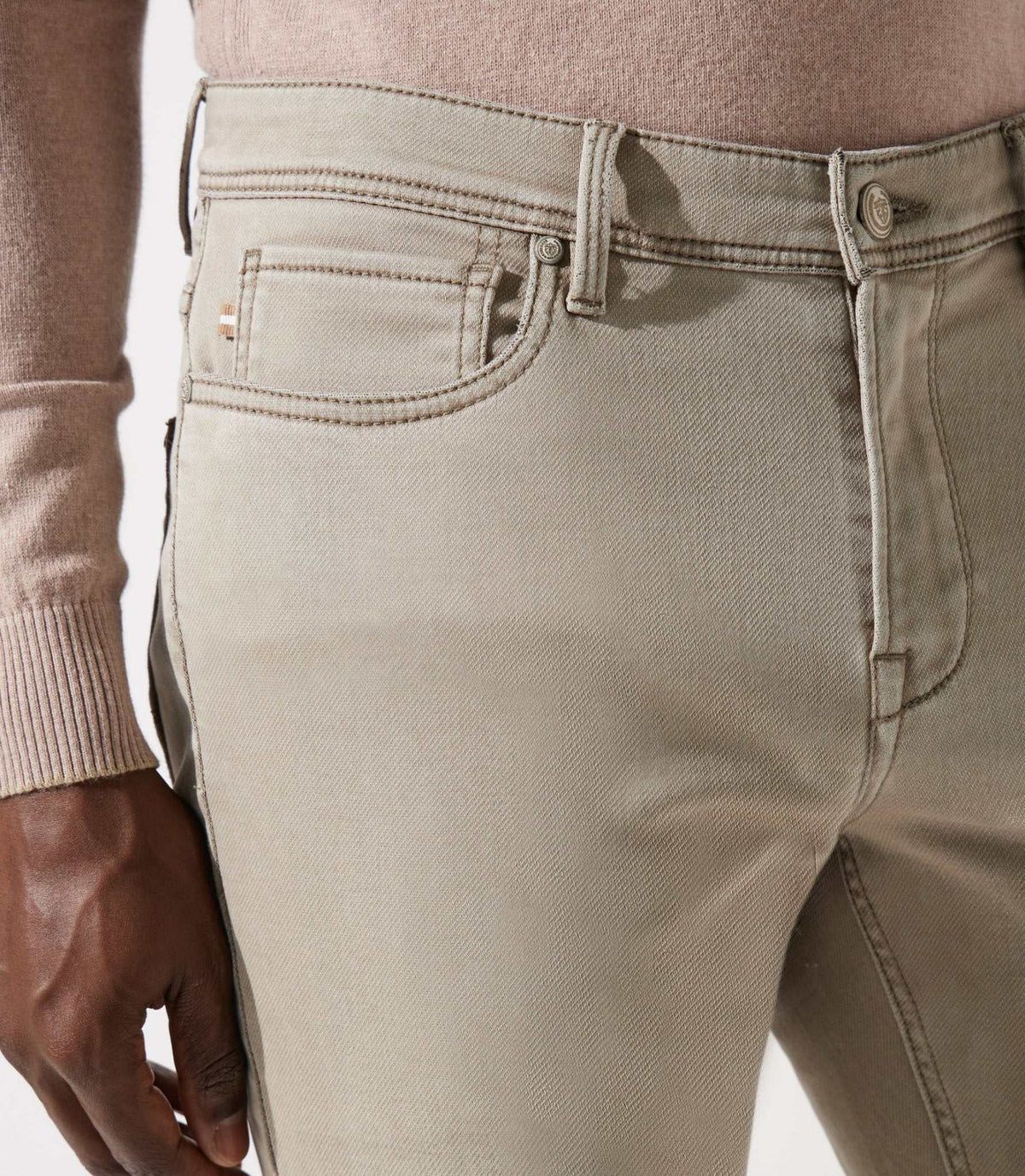 Jean slim en molleton beige ETERNELLE - IZAC