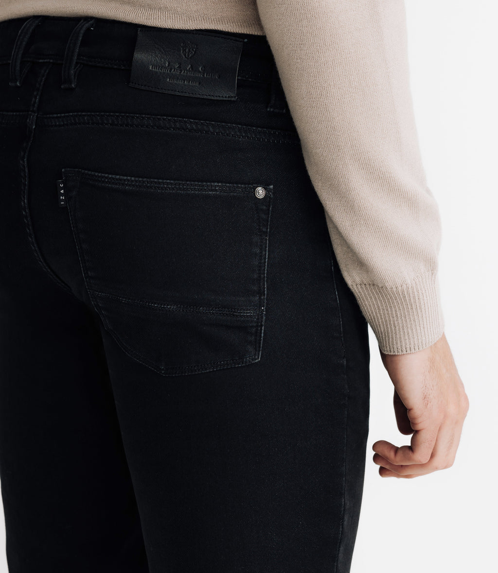 Jean slim en coton noir - IZAC