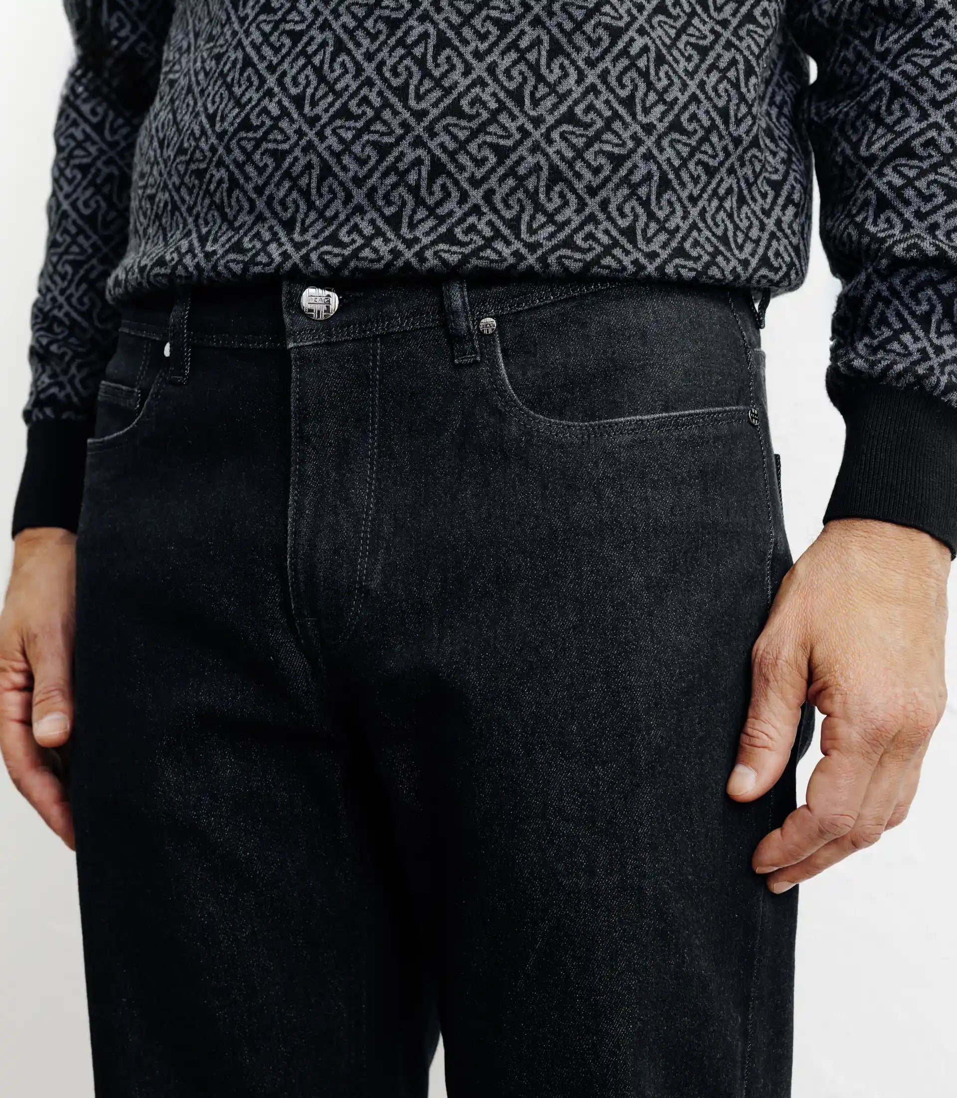 Jean droit 5 poches noir - IZAC