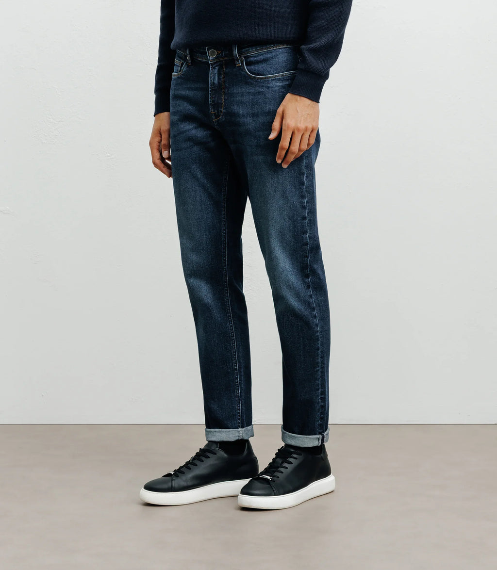 Jean 5 poches bleu moyen - IZAC