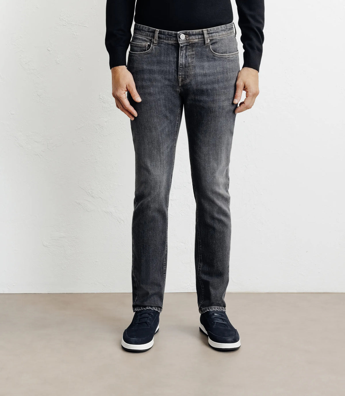 Jean 5 poches gris moyen - IZAC