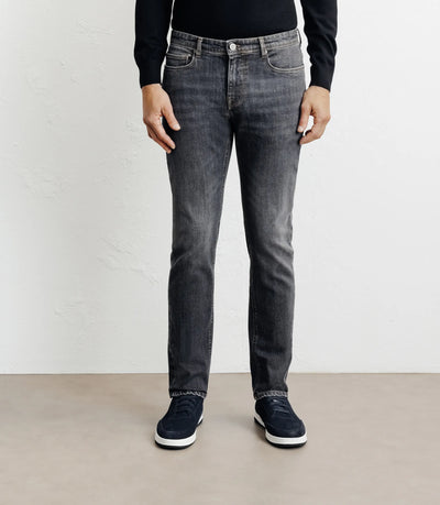 Jean 5 poches gris moyen - IZAC