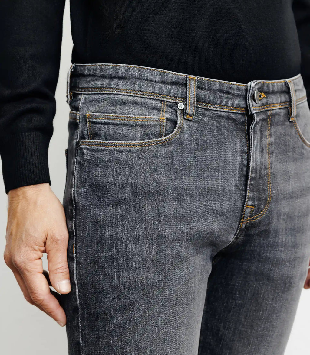 Jean 5 poches gris moyen - IZAC