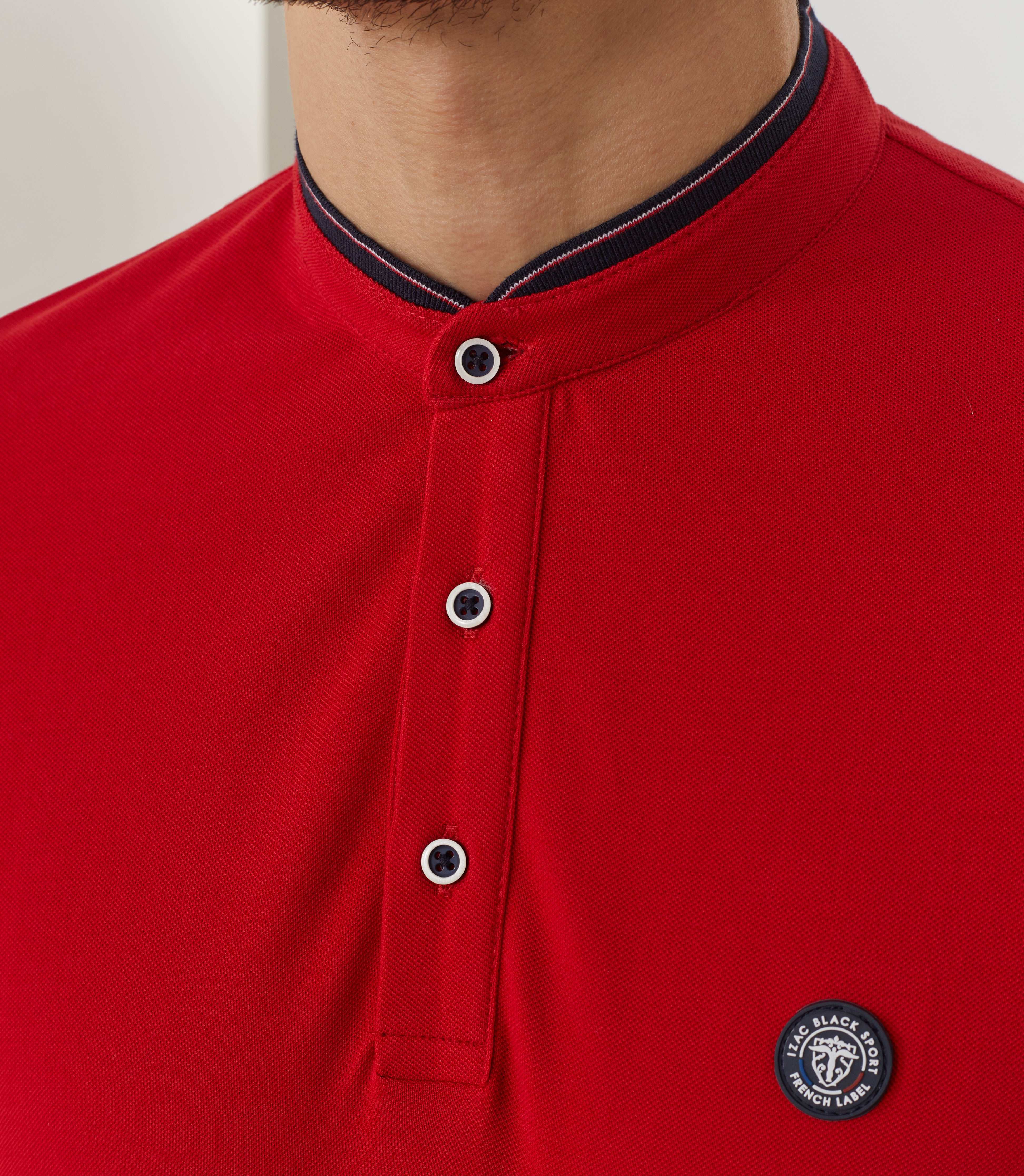 Polo rouge col mao "Rudolph" - IZAC