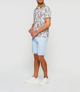 Polo manches courtes blanc et bleu "Gab" - IZAC