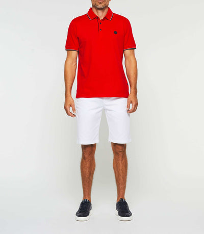 Polo manches courtes rouge "Gilles" - IZAC