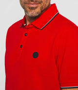 Polo manches courtes rouge "Gilles" - IZAC