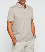 Polo manches courtes beige foncé "Guylaine" - IZAC