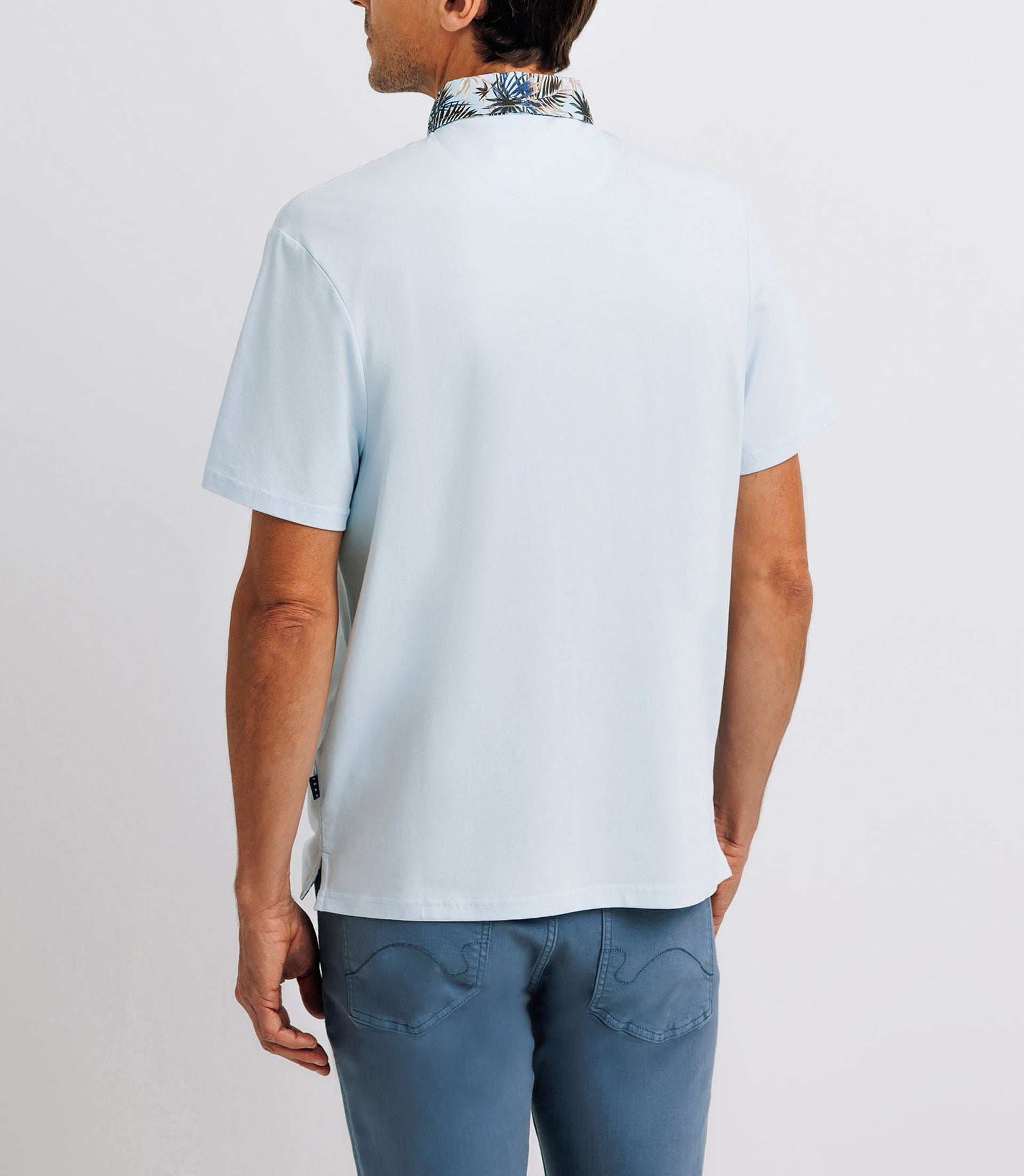 Polo avec broderie bleu ciel - IZAC