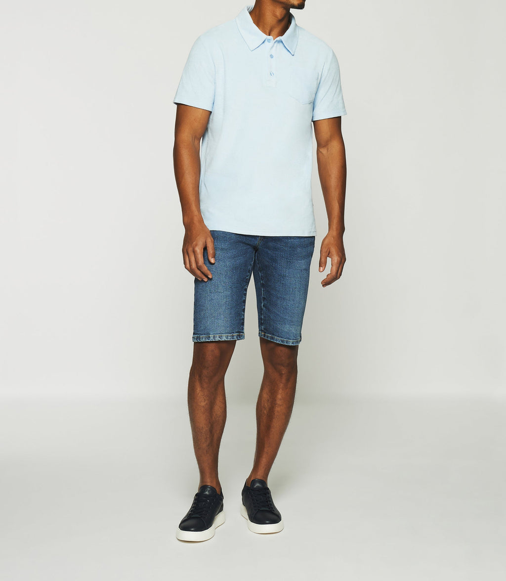 Polo en maille éponge avec poche bleu ciel GAI - IZAC