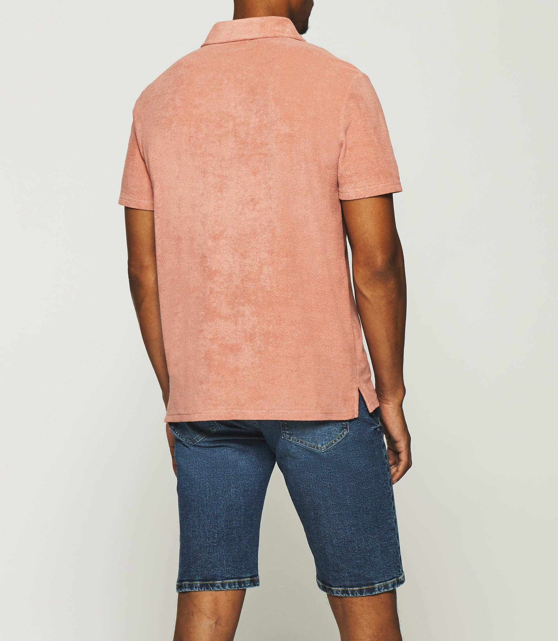 Polo uni en maille éponge avec poche rose GAI - IZAC