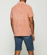 Polo uni en maille éponge avec poche rose GAI - IZAC