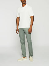 Polo uni en maille fantaisie blanc GEORGE - IZAC