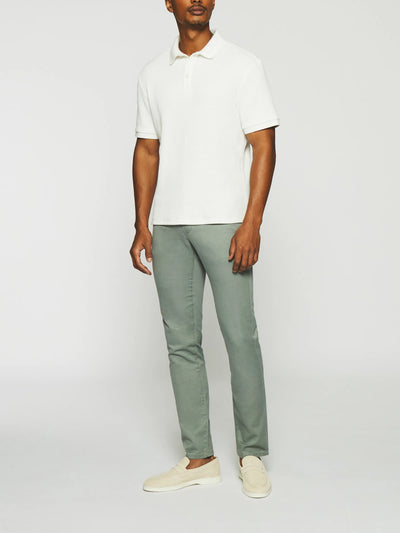 Polo uni en maille fantaisie blanc GEORGE - IZAC
