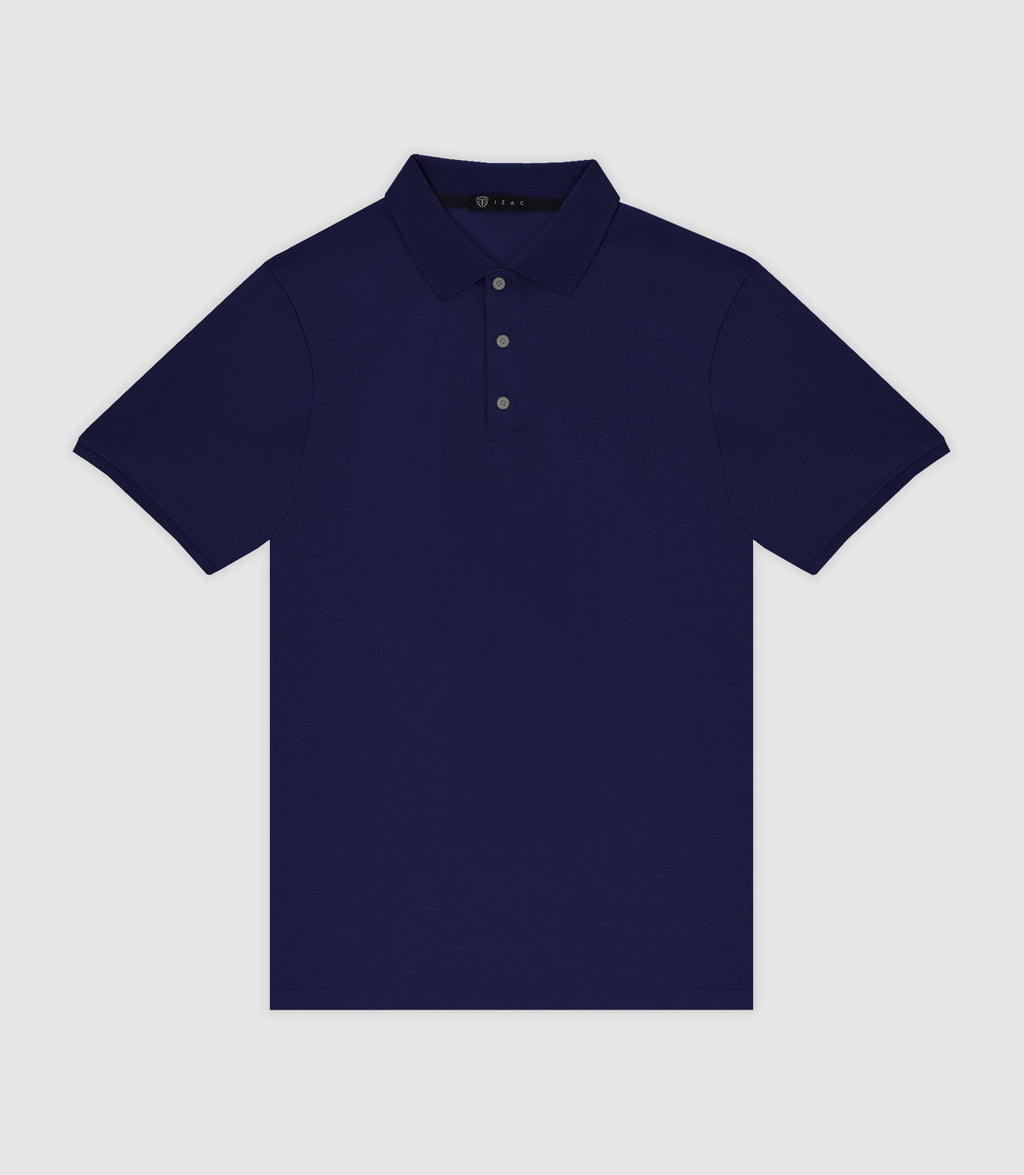 Polo en maille piquée marine - IZAC