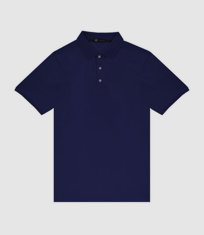 Polo en maille piquée marine - IZAC