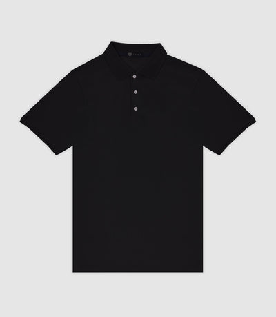 Polo en maille piquée noir - IZAC