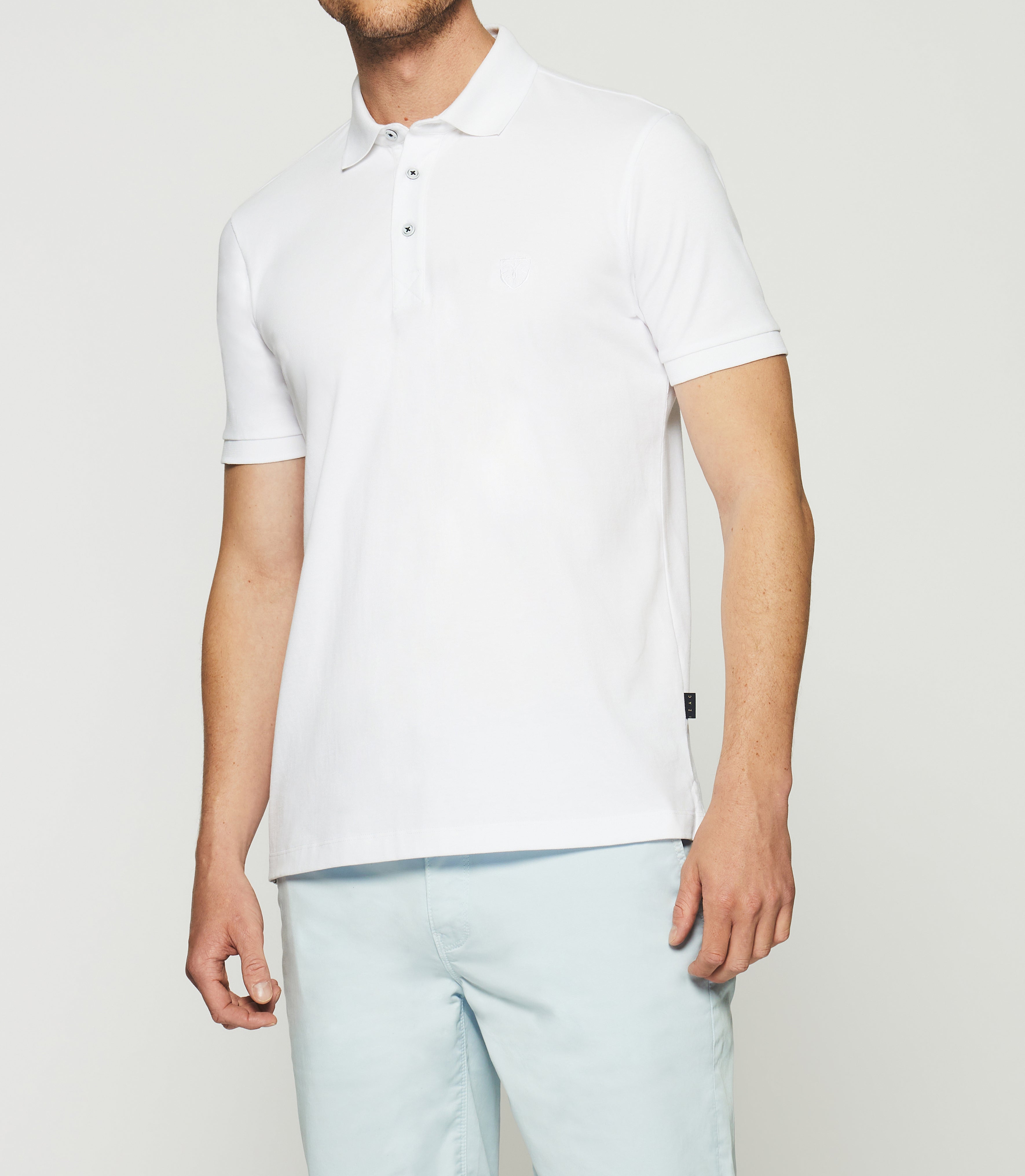 Polo uni blanc manches courtes GREGOR - IZAC