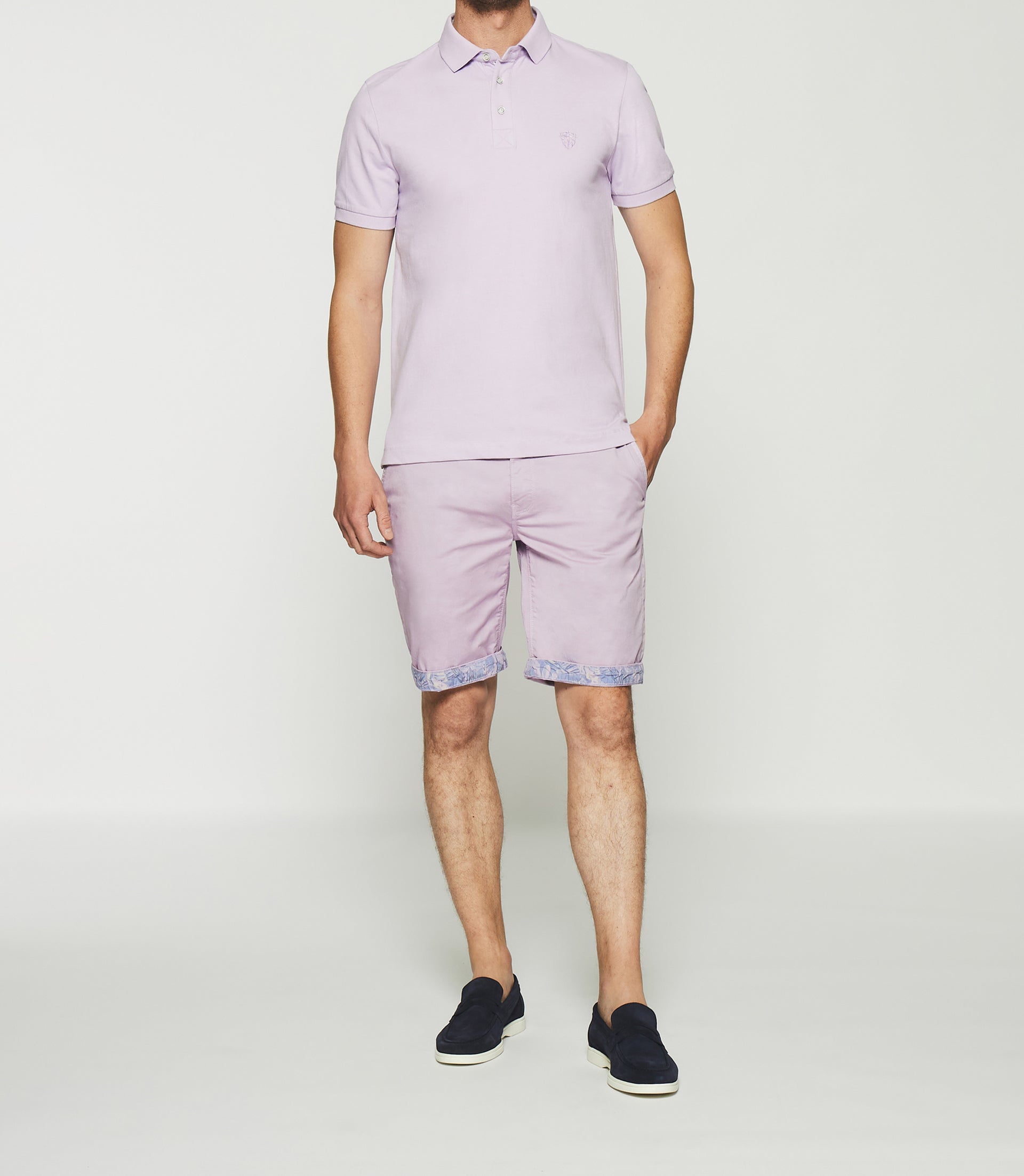 Polo uni violet parme GREGOR - IZAC