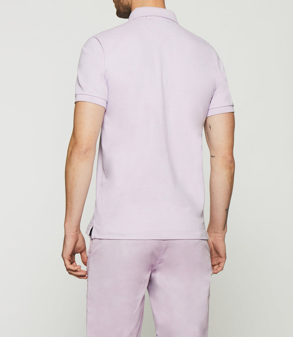 Polo uni violet parme GREGOR - IZAC