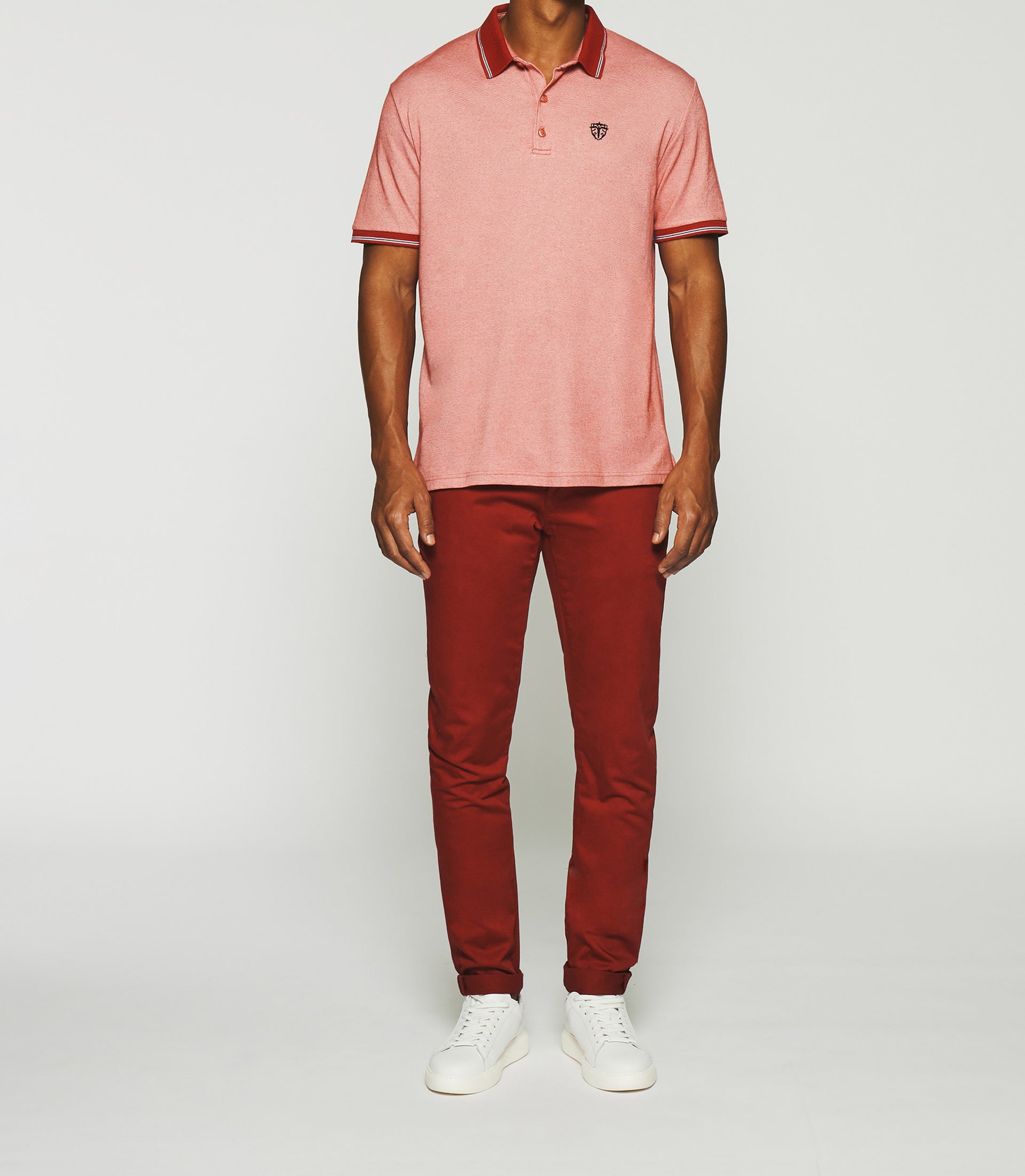 Polo avec broderie rouge chiné GUYOT - IZAC