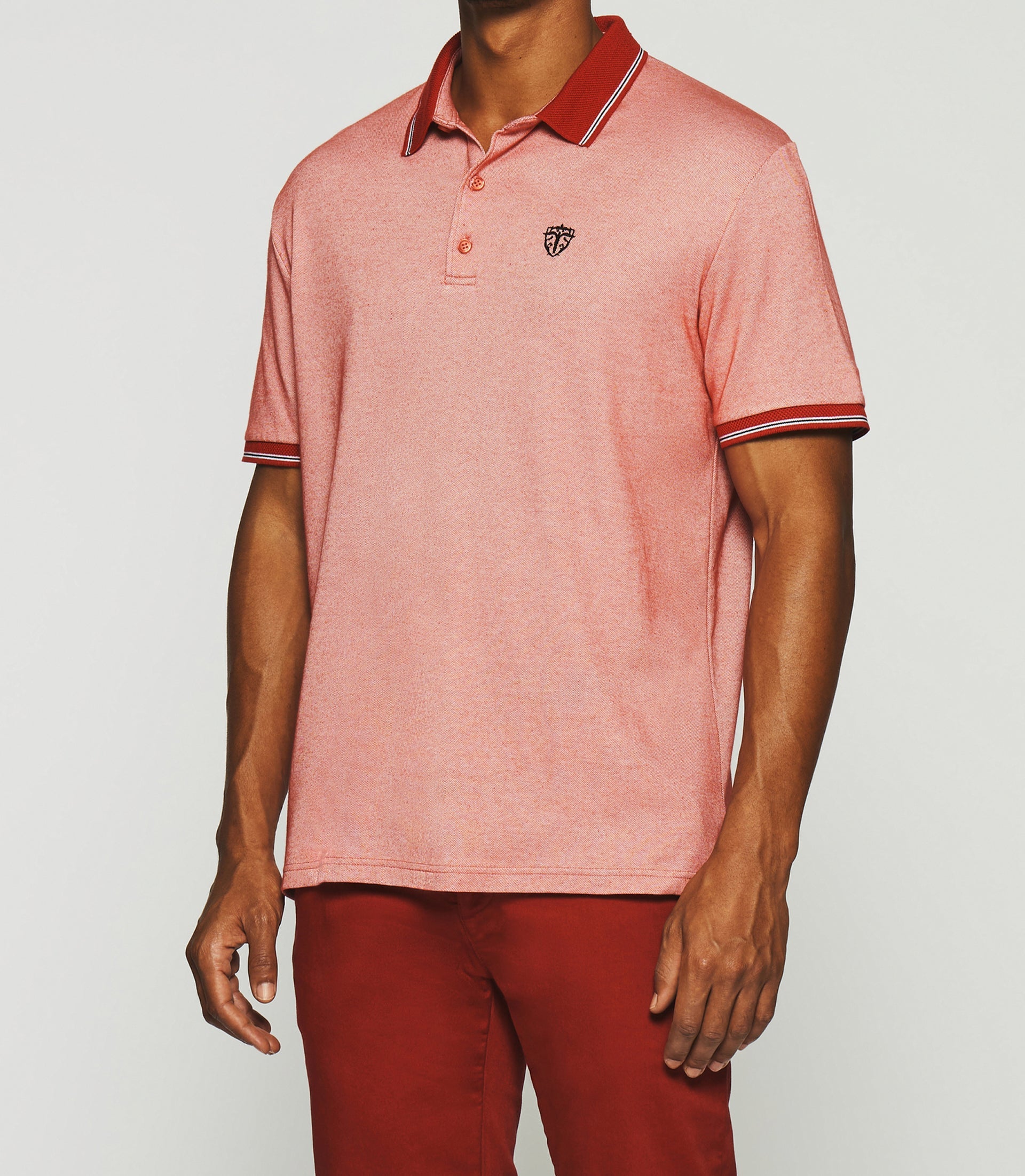 Polo avec broderie rouge chiné GUYOT - IZAC