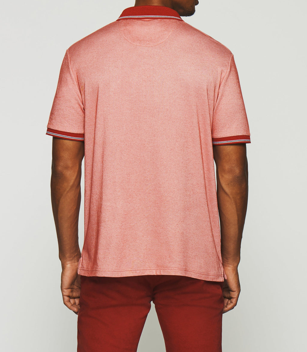 Polo avec broderie rouge chiné GUYOT - IZAC