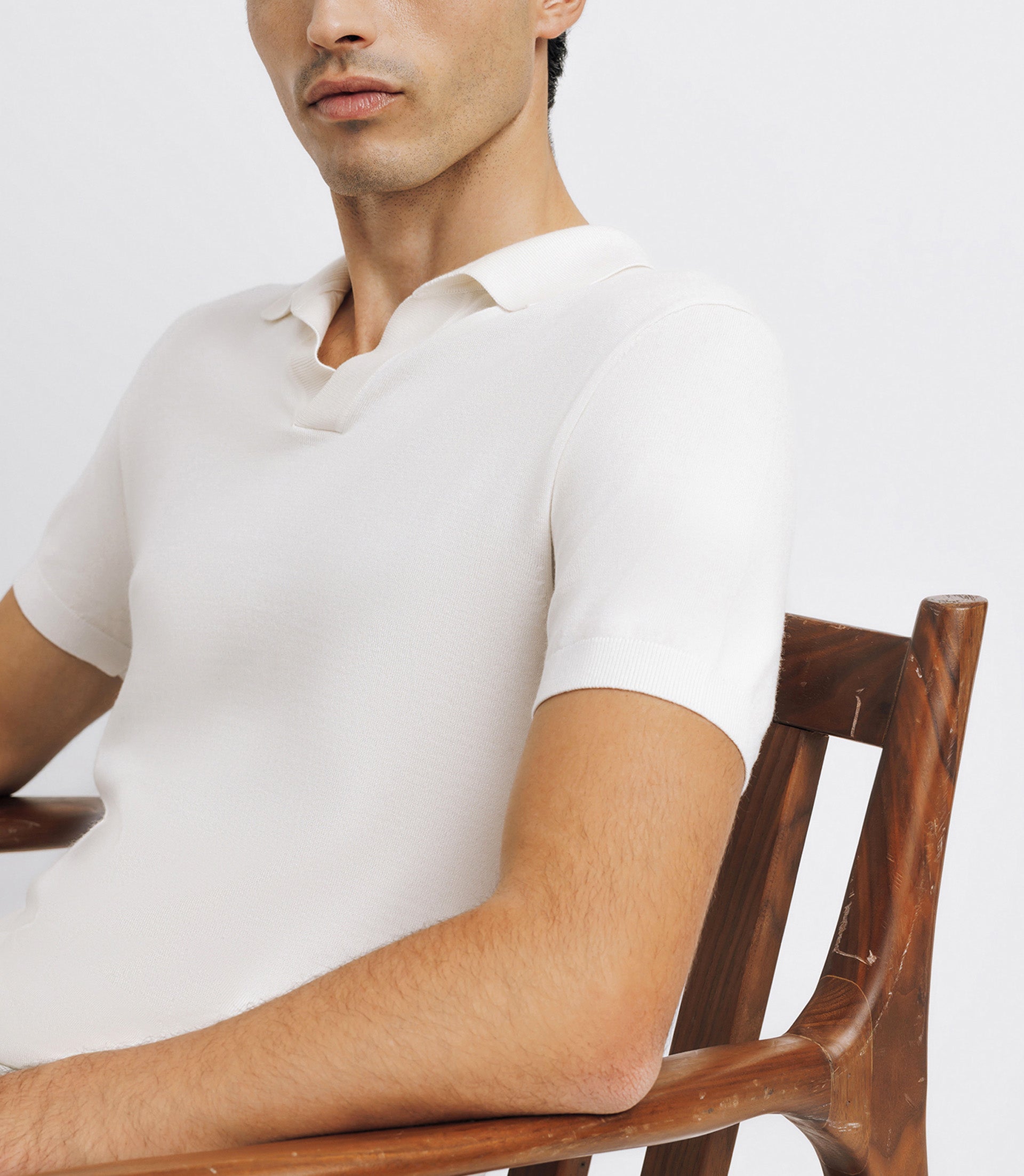 Polo en maille écru - IZAC