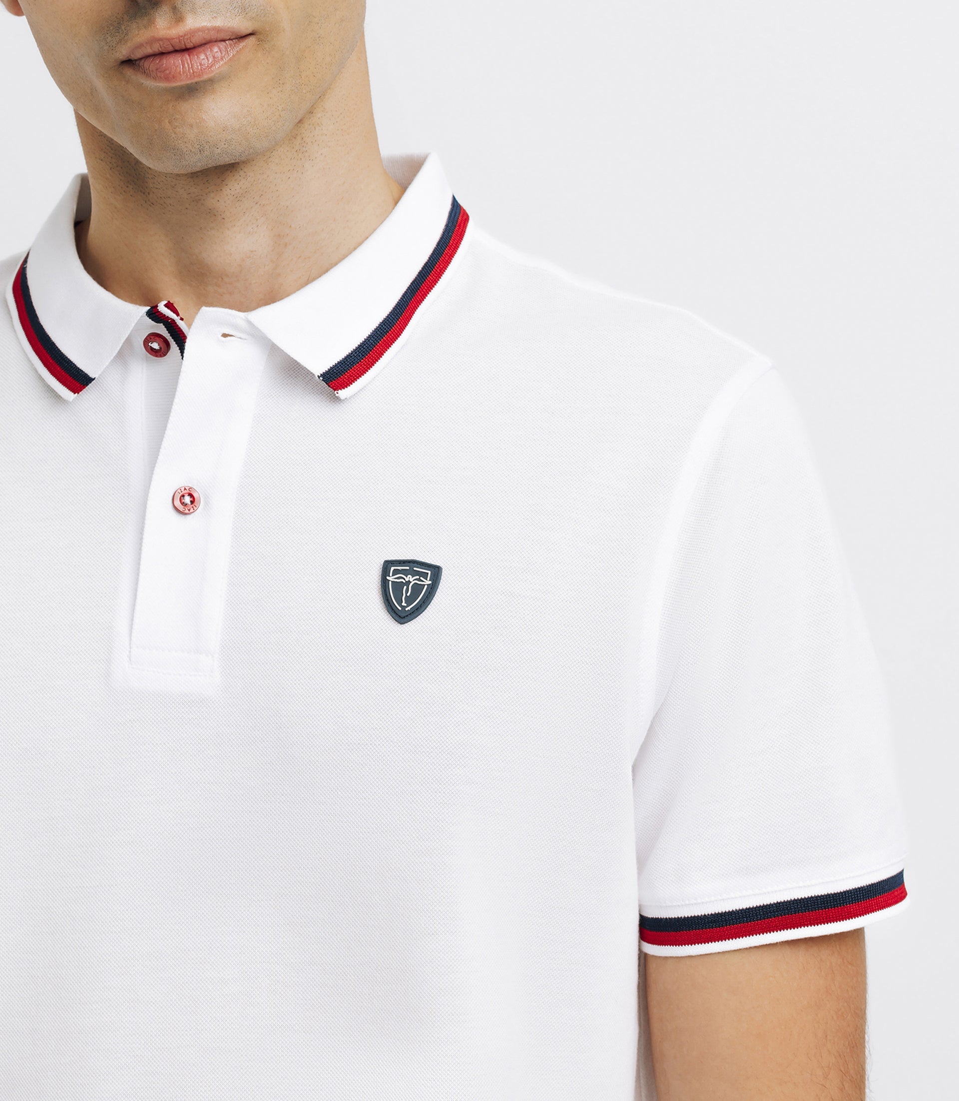 Polo en maille piquée blanc - IZAC