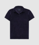 Polo en éponge col ouvert marine - IZAC