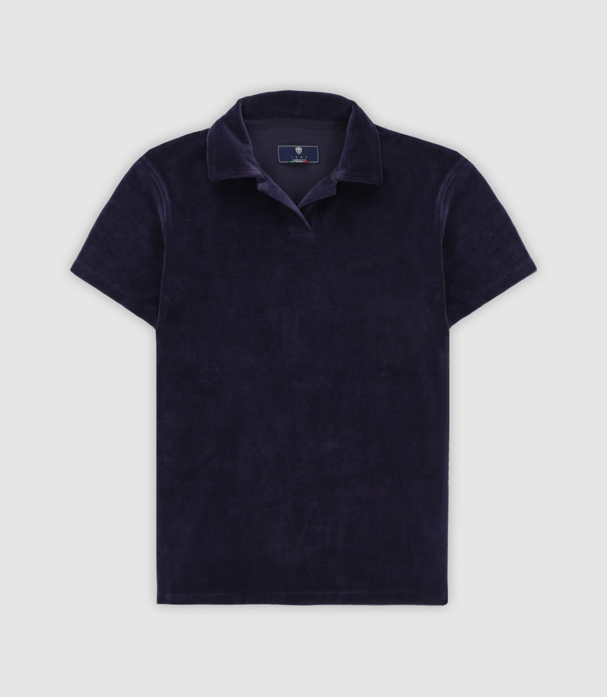 Polo en éponge col ouvert marine - IZAC