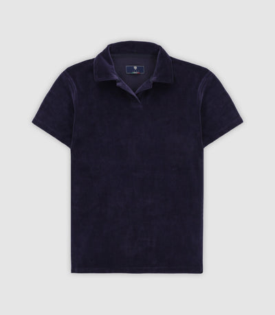 Polo en éponge col ouvert marine - IZAC