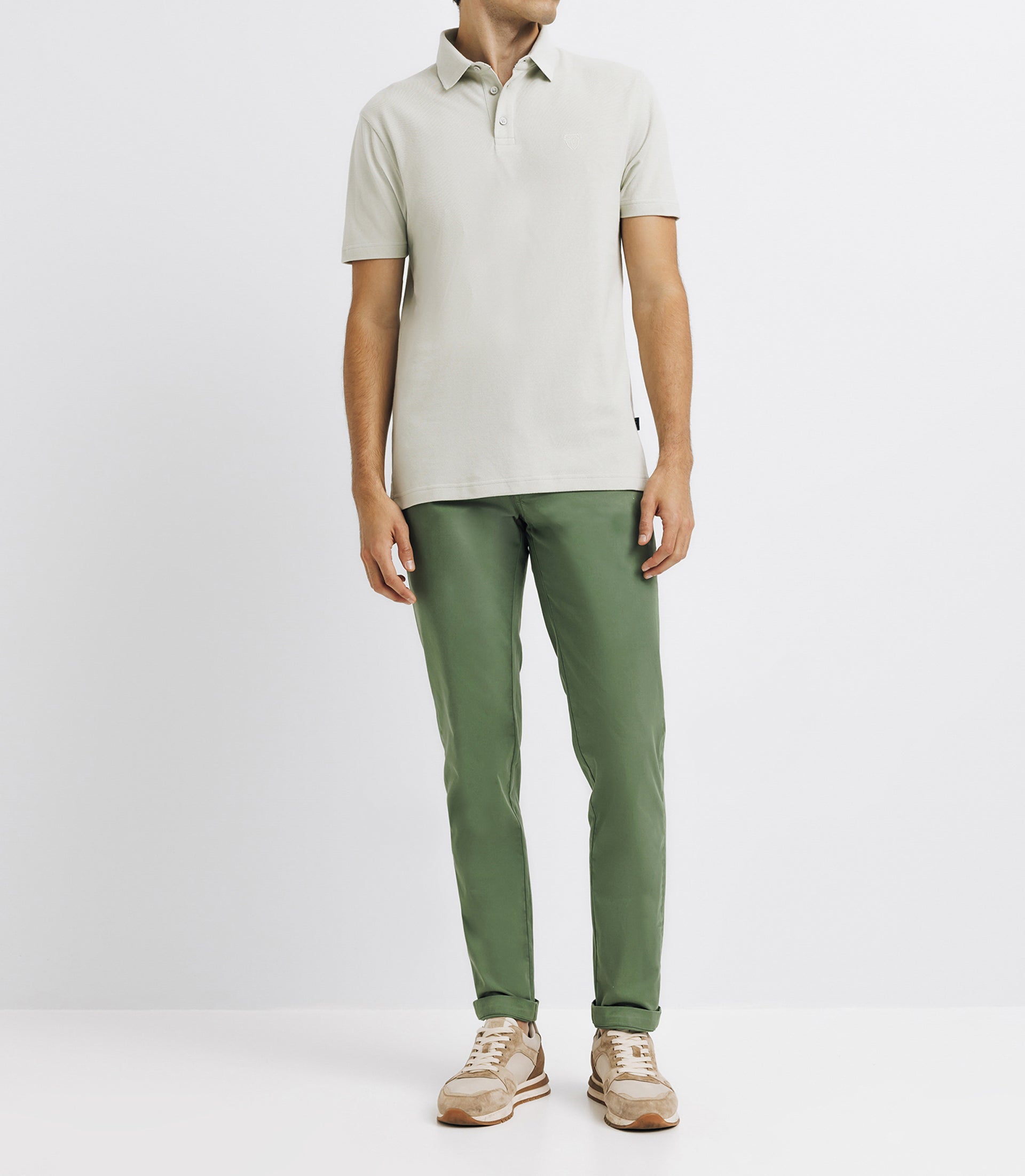 Polo avec broderie vert clair - IZAC