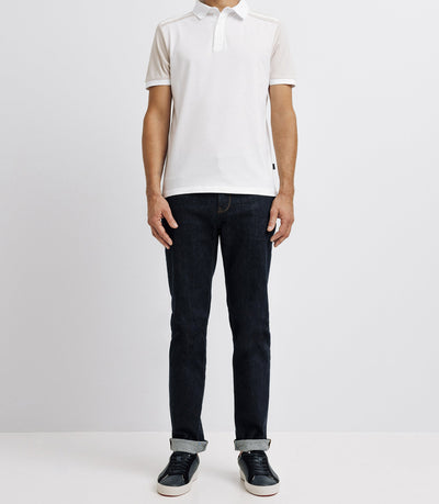Polo en coton avec patch beige - IZAC